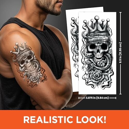 Skull Temporary Tattoo Sleeves