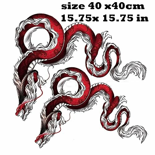 Two red dragon wall stickers with dimensions 40x40cm.