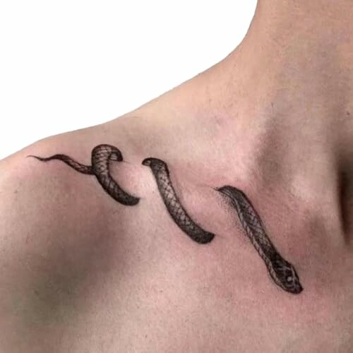 Snake tattoo on shoulder