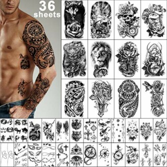 Yazhiji 36 Sheets Temporary Tattoos